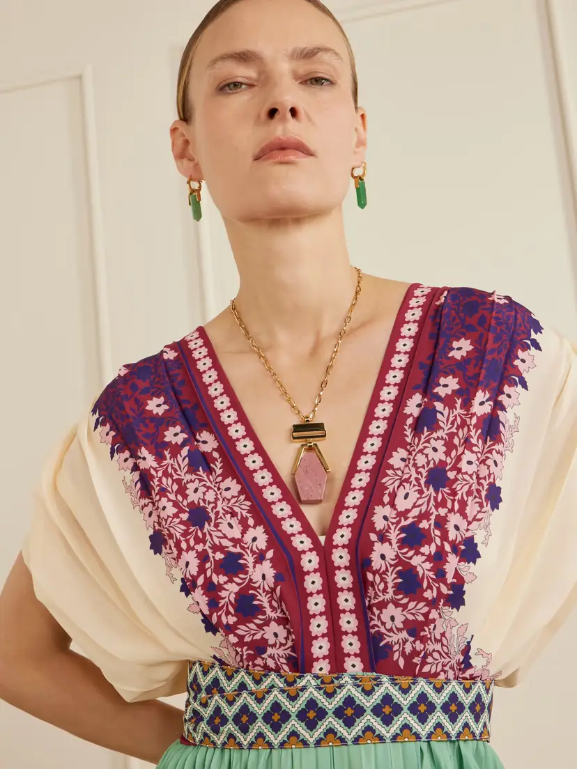 La DoubleJ Pillar Gold-plated Aventurine Earrings | Thumbnail 2