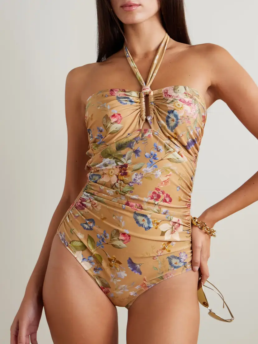 Zimmermann Patience Ruched Floral-print Halterneck Swimsuit | Thumbnail 2 Zimmermann Patience Ruched Floral-print Halterneck Swimsuit | Thumbnail 2