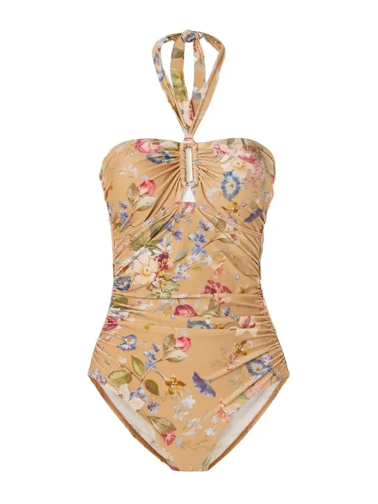 Patience Ruched Floral-print Halterneck Swimsuit Patience Ruched Floral-print Halterneck Swimsuit