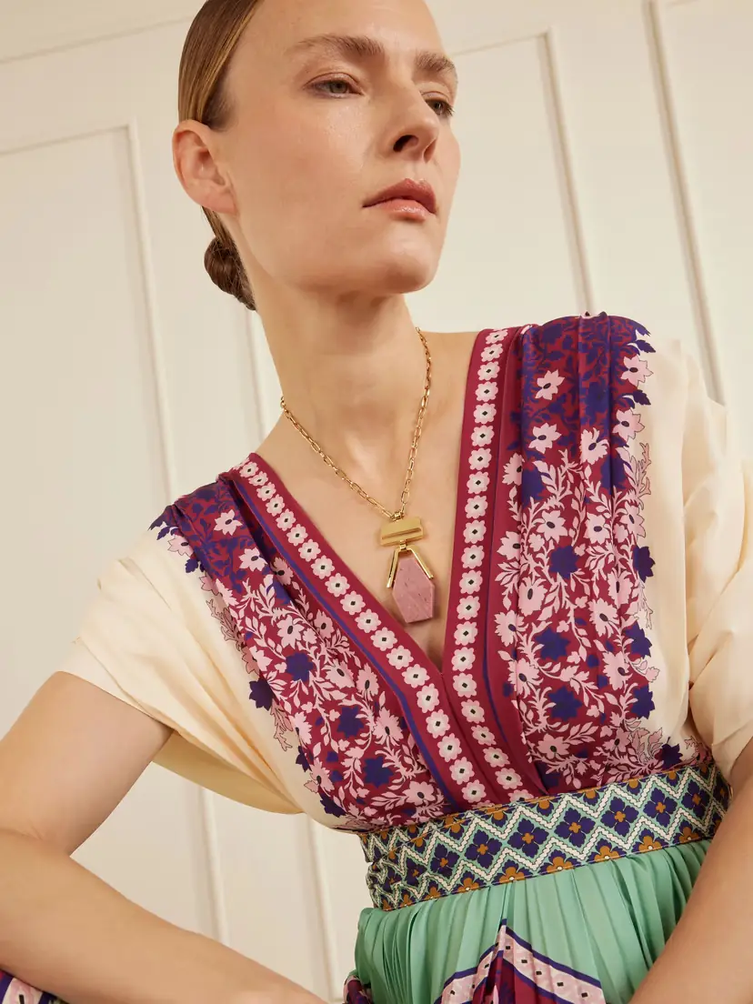 La DoubleJ Bridge Portal Gold-plated, Thulite And Zoisite Necklace | Thumbnail 5