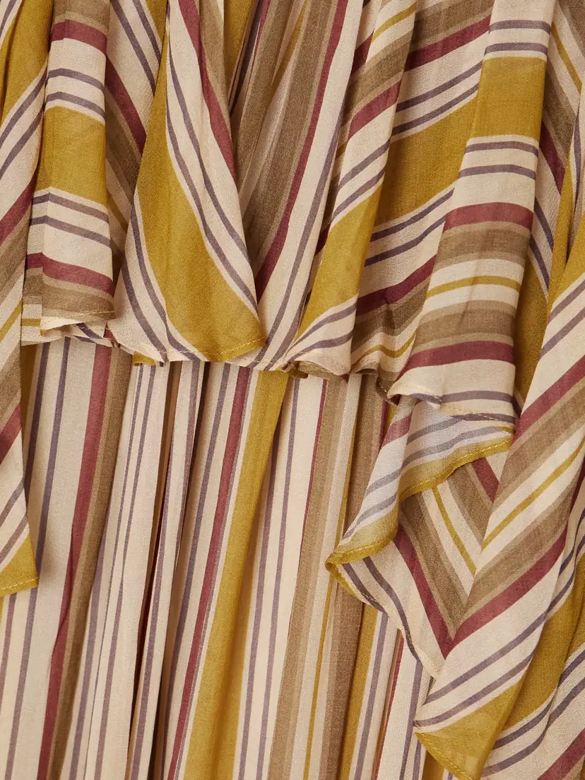 Zimmermann Rebellion Ruffled Tiered Striped Crepe De Chine Midi Dress | Thumbnail 4