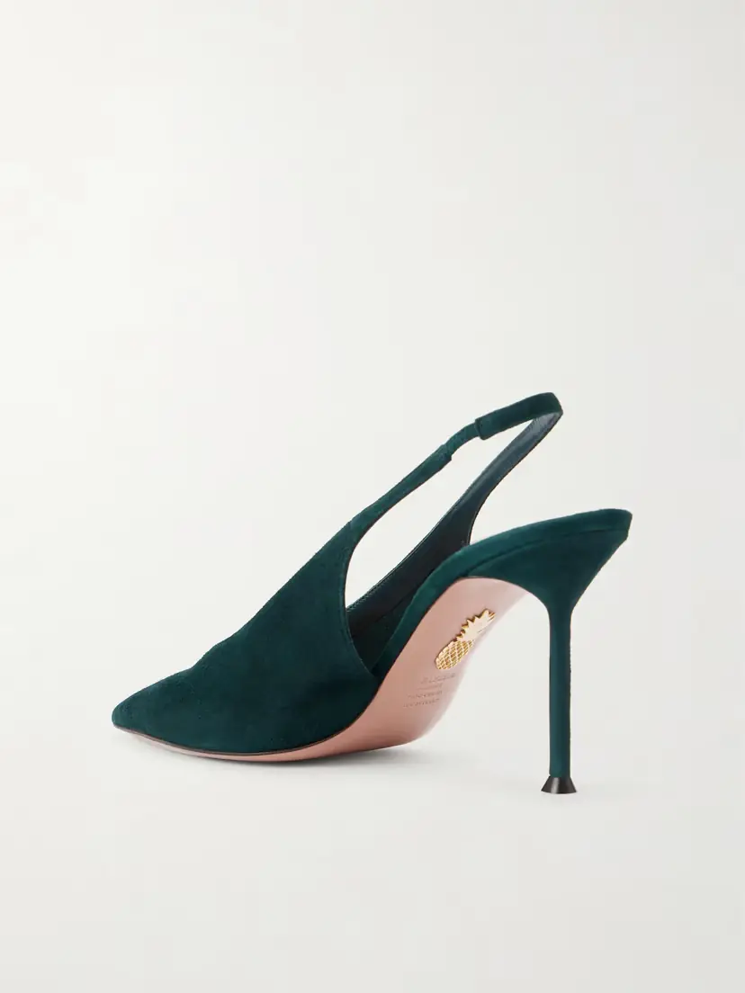 Aquazzura Voltaire 85 Suede Slingback Pumps | Thumbnail 3
