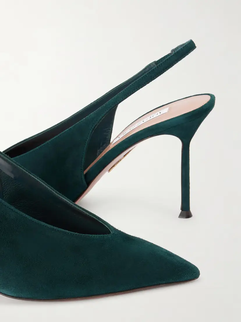 Aquazzura Voltaire 85 Suede Slingback Pumps | Thumbnail 5