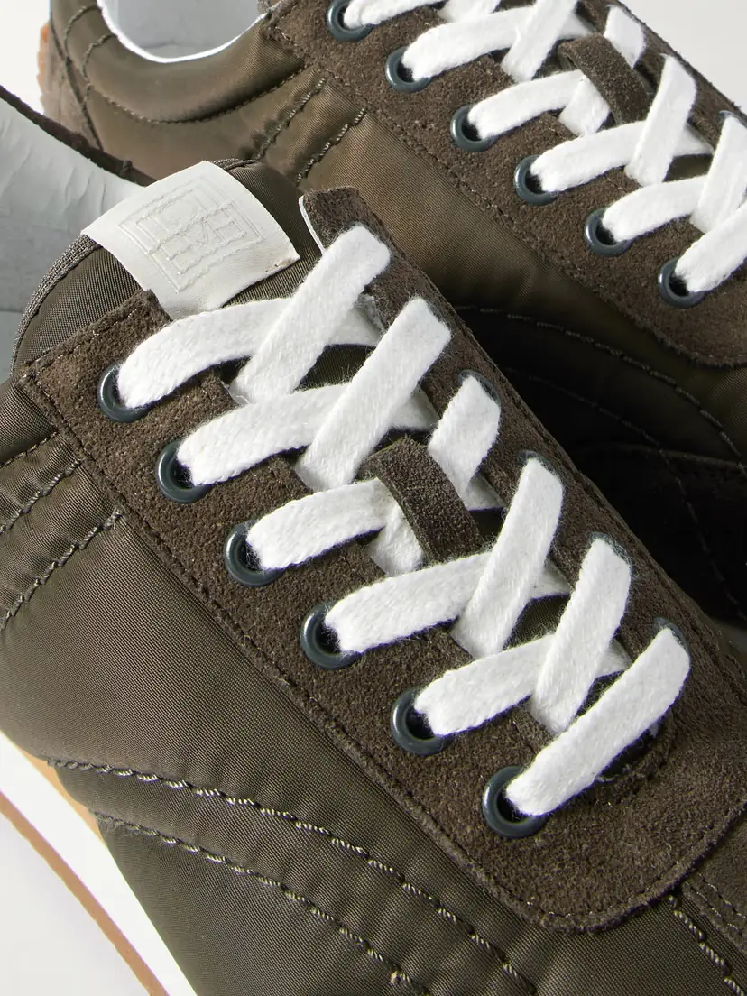 TOTEME The Sport Suede And Twill Sneakers | Thumbnail 4 TOTEME The Sport Suede And Twill Sneakers | Thumbnail 4