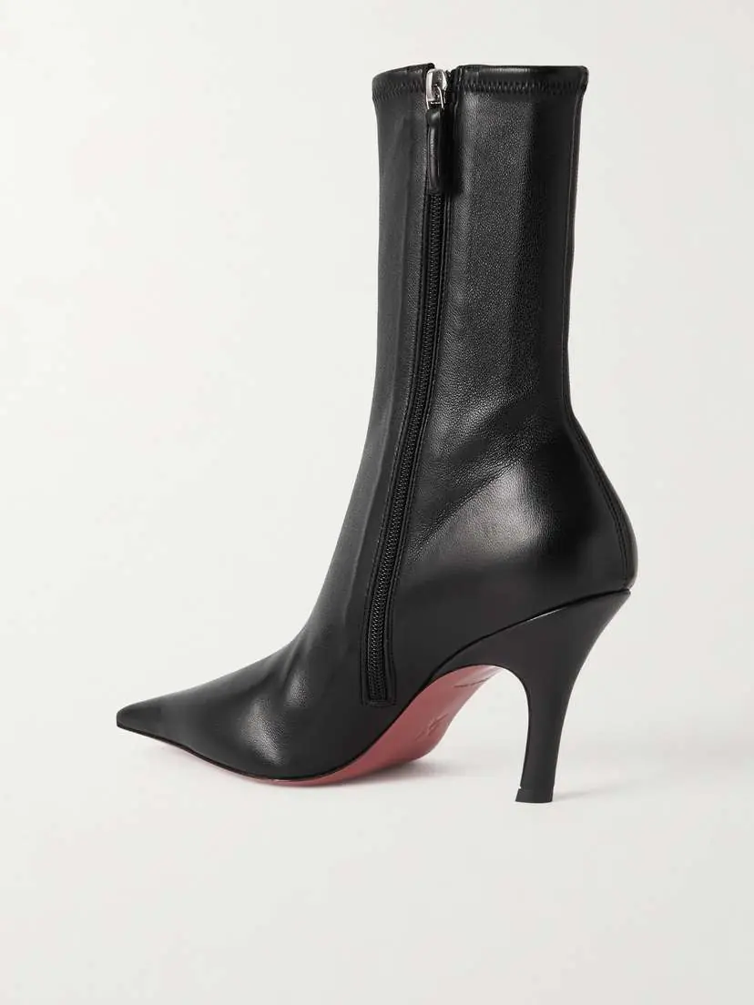 Amina Muaddi Jamie Leather Ankle Boots | Thumbnail 3 Amina Muaddi Jamie Leather Ankle Boots | Thumbnail 3