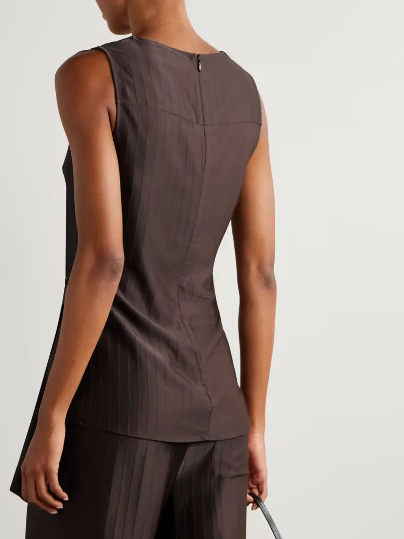Loulou de Saison Draped Paneled Satin Top | Thumbnail 3