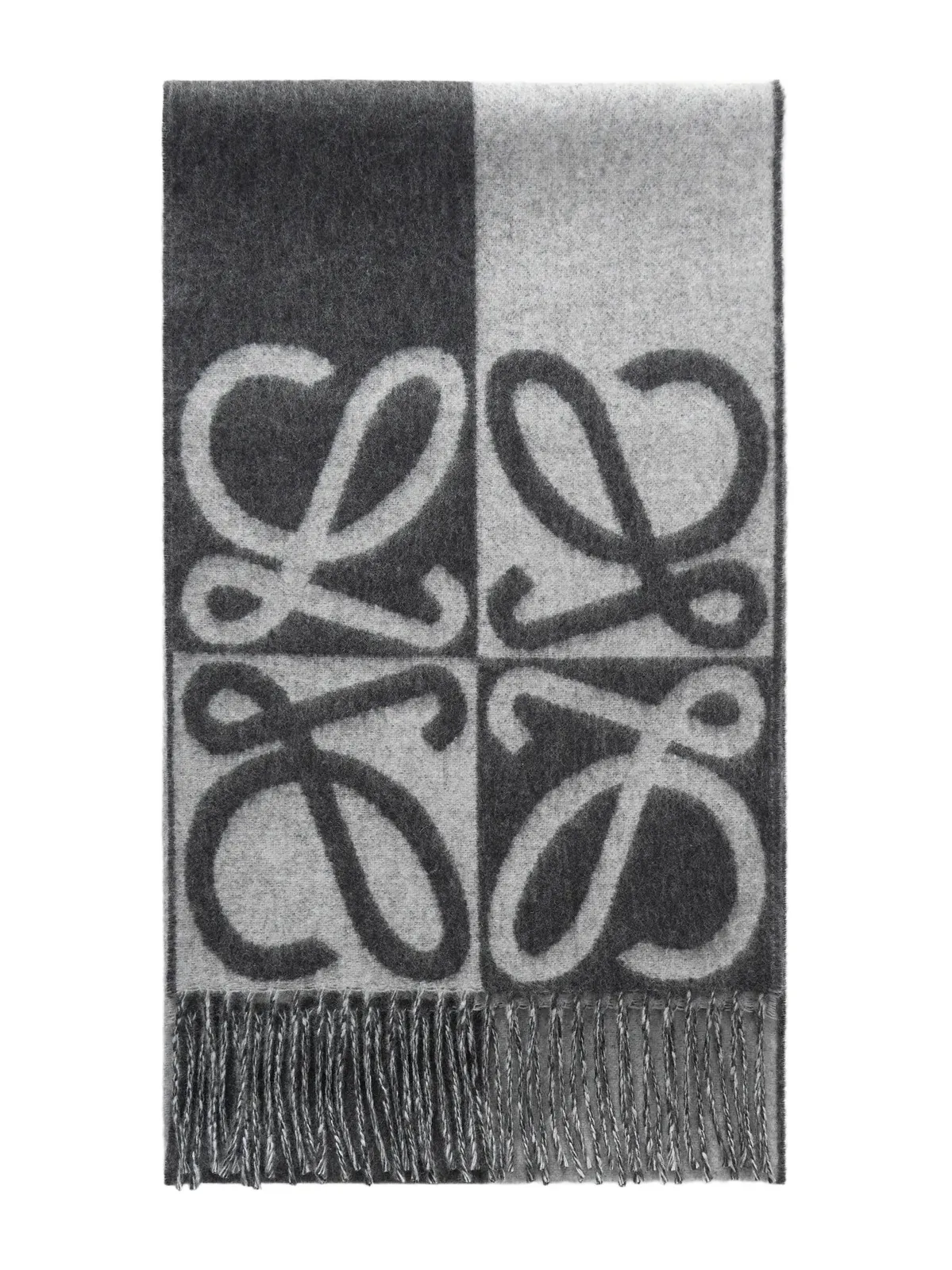 Fringed Wool And Cashmere-blend Intarsia Scarf Fringed Wool And Cashmere-blend Intarsia Scarf