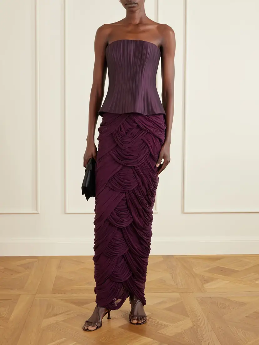 Danielle Frankel Cosette Draped Tulle Maxi Skirt | Thumbnail 2