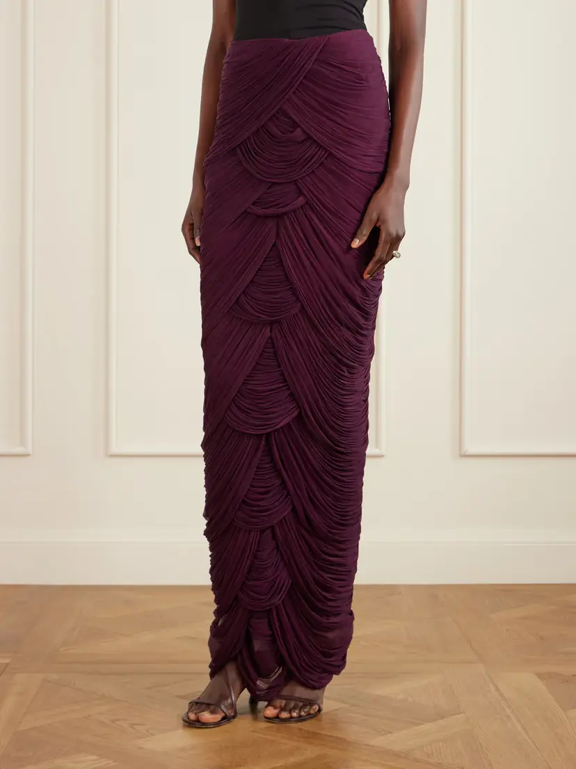 Danielle Frankel Cosette Draped Tulle Maxi Skirt | Thumbnail 3