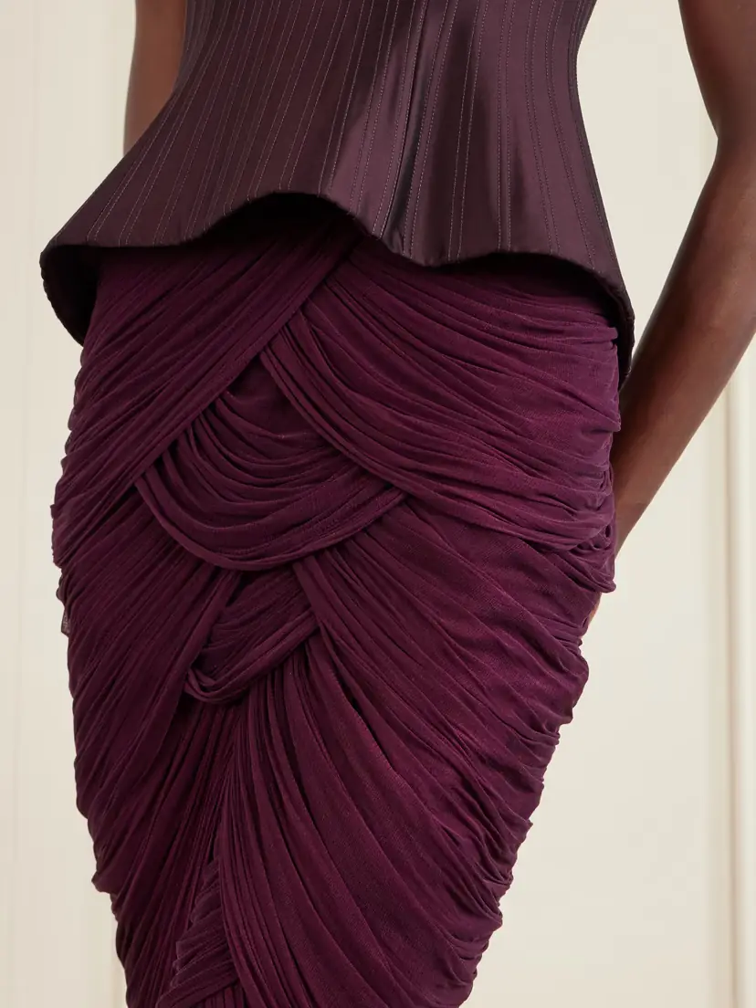 Danielle Frankel Cosette Draped Tulle Maxi Skirt | Thumbnail 5