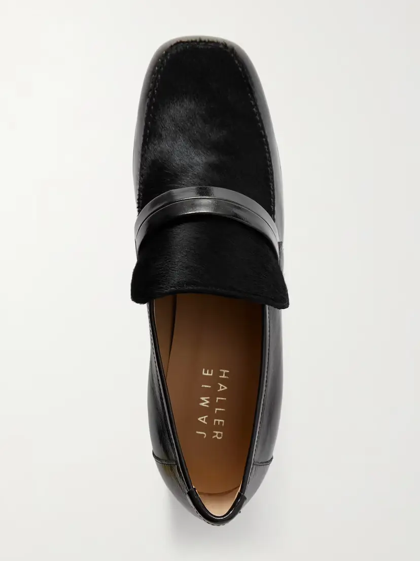 Jamie Haller Mod Calf Hair And Glossed-leather Loafers | Thumbnail 6