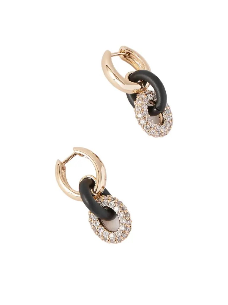 Midnight Gold-tone Crystal Earrings