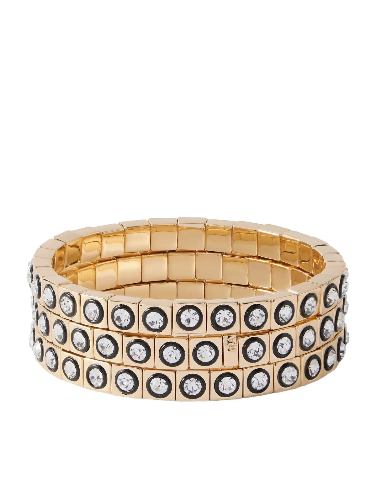 The Royal Set Of Three Gold-tone, Enamel And Crystal Bracelets