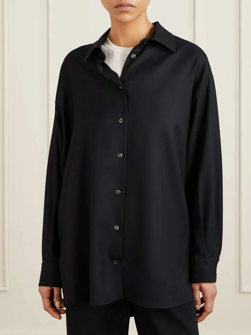 The Row Luke Oversized Wool-flannel Shirt | Thumbnail 3 The Row Luke Oversized Wool-flannel Shirt | Thumbnail 3
