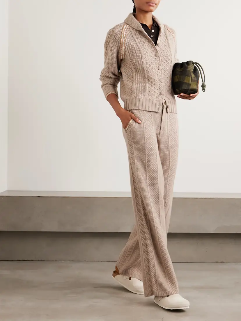 Guest In Residence Cable-knit Wool And Cashmere-blend Wide-leg Pants | Thumbnail 2