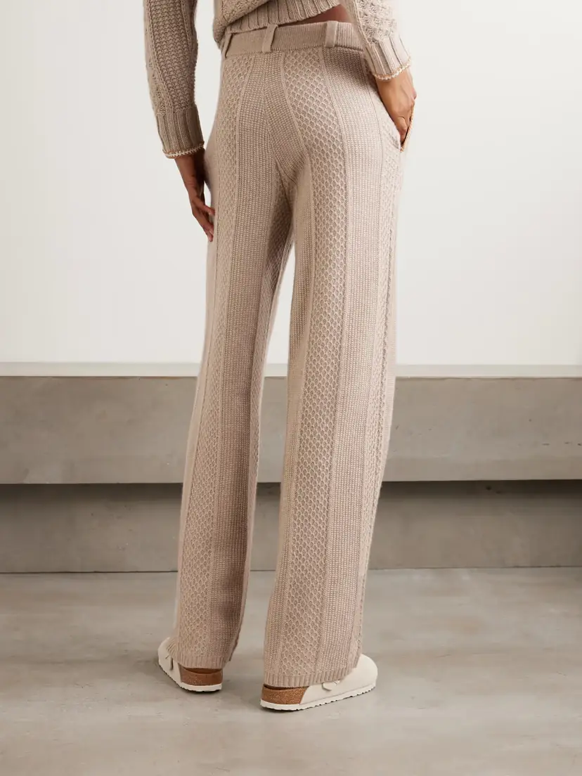 Guest In Residence Cable-knit Wool And Cashmere-blend Wide-leg Pants | Thumbnail 3