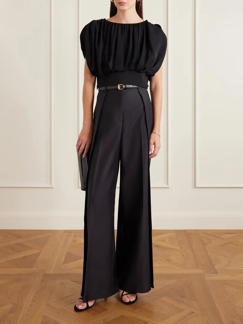 Heirlome Cummerbund Cropped Gathered Silk-georgette Blouse | Thumbnail 2 Heirlome Cummerbund Cropped Gathered Silk-georgette Blouse | Thumbnail 2