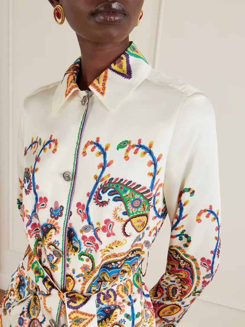 Etro Safari Belted Paisley-print Satin-twill Jacket | Thumbnail 5 Etro Safari Belted Paisley-print Satin-twill Jacket | Thumbnail 5