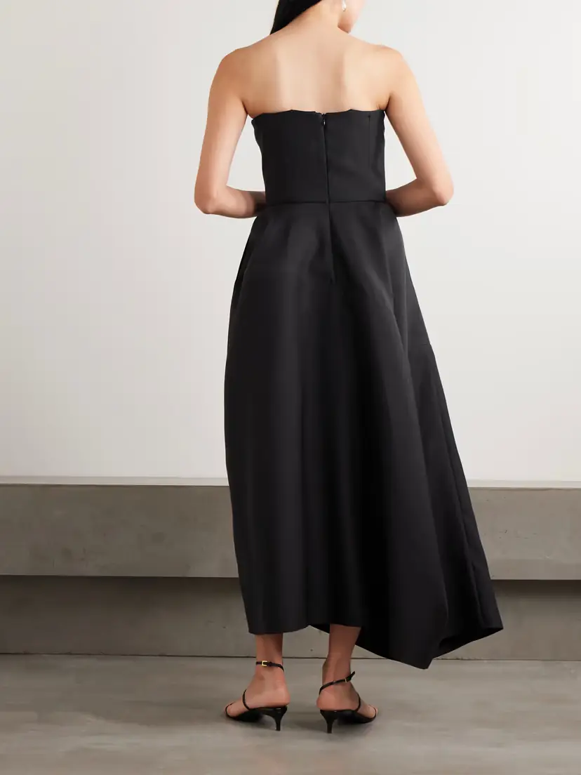 Heirlome Karla Strapless Asymmetric Gathered Draped Wool And Silk-blend Faille Maxi Dress | Thumbnail 3 Heirlome Karla Strapless Asymmetric Gathered Draped Wool And Silk-blend Faille Maxi Dress | Thumbnail 3