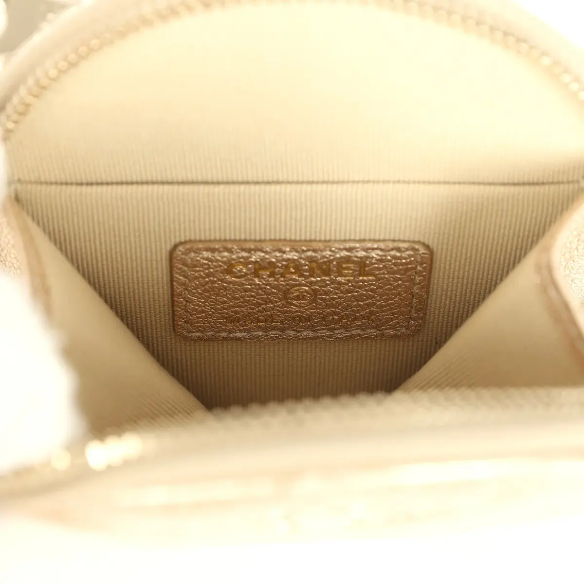 Chanel Chanel Round Clip-On Coin Purse and Airpod Pro Case Metallic Gold Goatskin Light Gold Hardware | Thumbnail 8 Chanel Chanel Round Clip-On Coin Purse and Airpod Pro Case Metallic Gold Goatskin Light Gold Hardware | Thumbnail 8