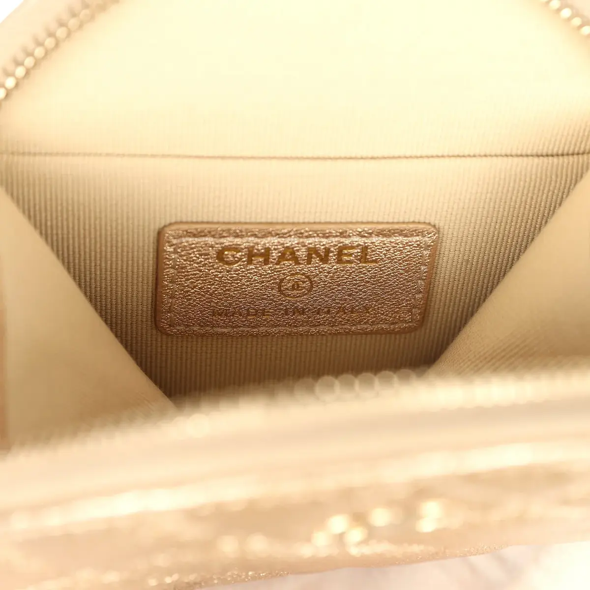 Chanel Chanel Round Clip-On Coin Purse and Airpod Pro Case Metallic Gold Goatskin Light Gold Hardware | Thumbnail 8