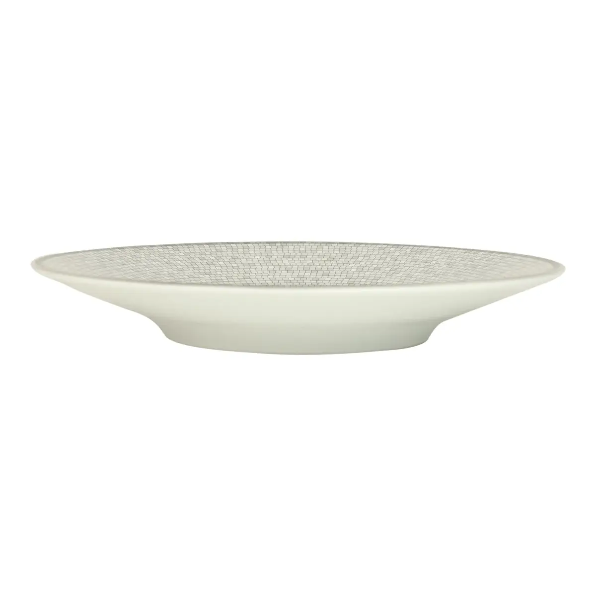 HERMÈS Hermes "Mosaique Au 24" White & Grey Porcelain Tea Cup and Saucer Set | Thumbnail 9