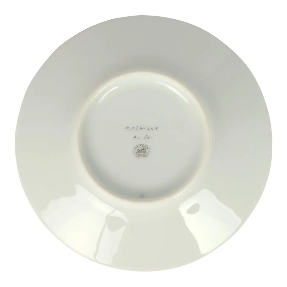 HERMÈS Hermes "Mosaique Au 24" White & Grey Porcelain Tea Cup and Saucer Set | Thumbnail 10