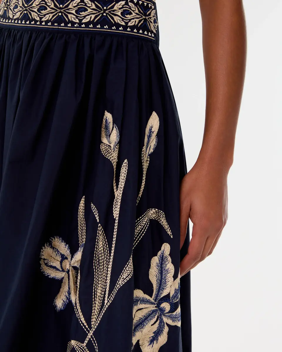 Emporio Sirenuse Ombretta Skirt with Iris Embroidery | Thumbnail 2