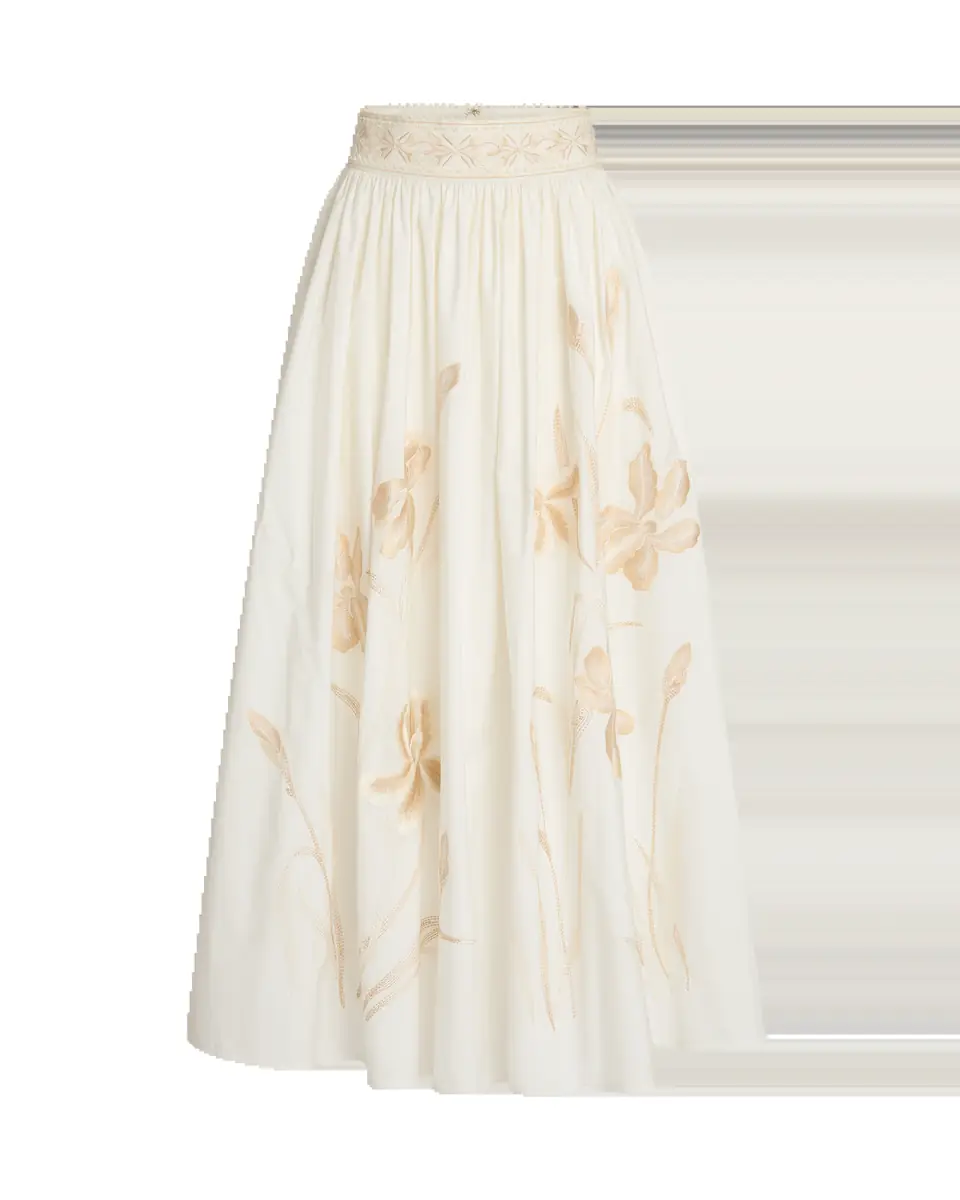 Emporio Sirenuse Ombretta Skirt with Iris Embroidery | Thumbnail 12