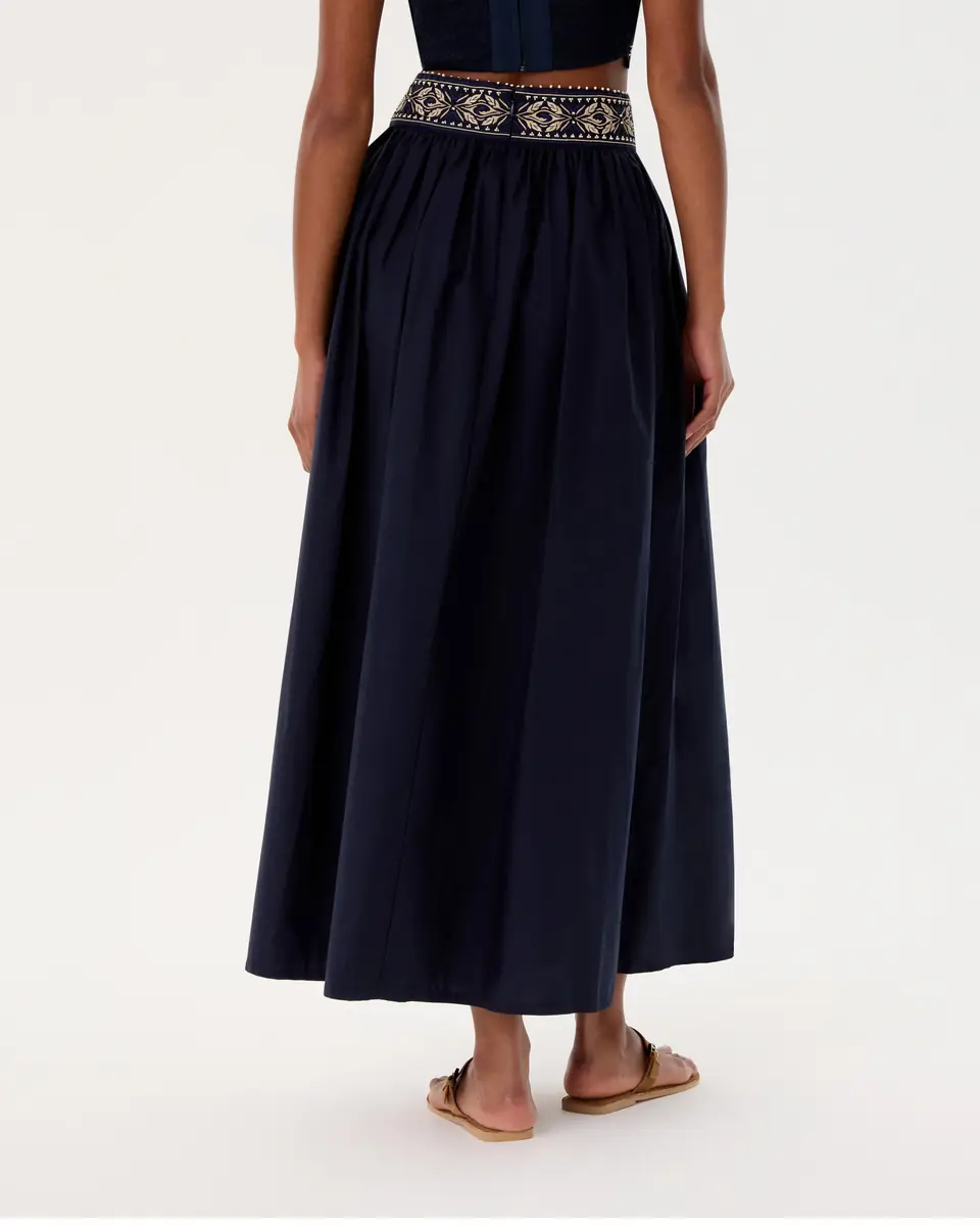 Emporio Sirenuse Ombretta Skirt with Iris Embroidery | Thumbnail 4