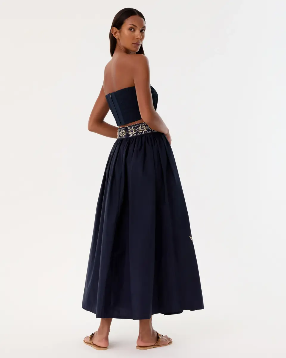 Emporio Sirenuse Ombretta Skirt with Iris Embroidery | Thumbnail 5