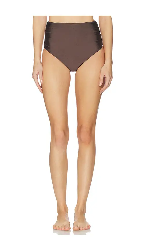 Simkhai Teya High Waisted Ruched Bikini Bottom