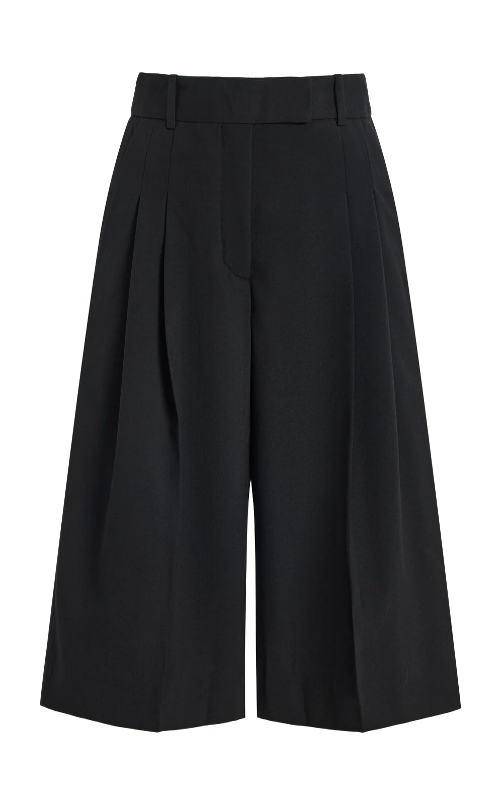 Cymbaria Pleated Mid-Rise Knee-Length Shorts