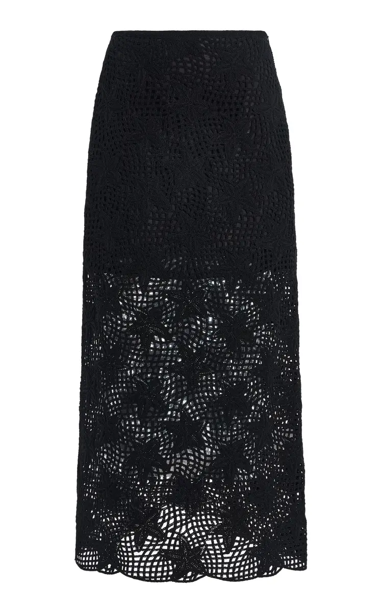 By Malene Birger Roz Cotton Crochet Midi Skirt | Image 1 By Malene Birger Roz Cotton Crochet Midi Skirt | Image 1