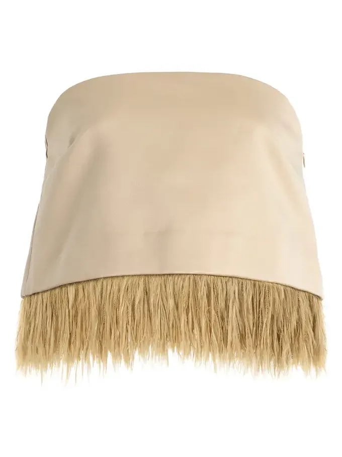 Melva Feather-Trimmed Top