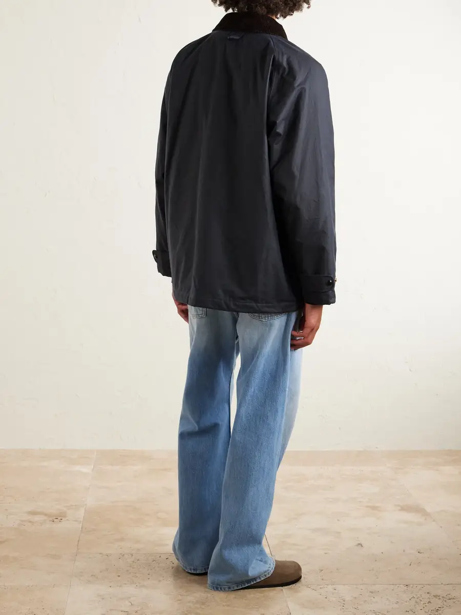 Drake's Padded Corduroy-Trimmed Waxed-Cotton Jacket - Men | Thumbnail 4 Drake's Padded Corduroy-Trimmed Waxed-Cotton Jacket - Men | Thumbnail 4