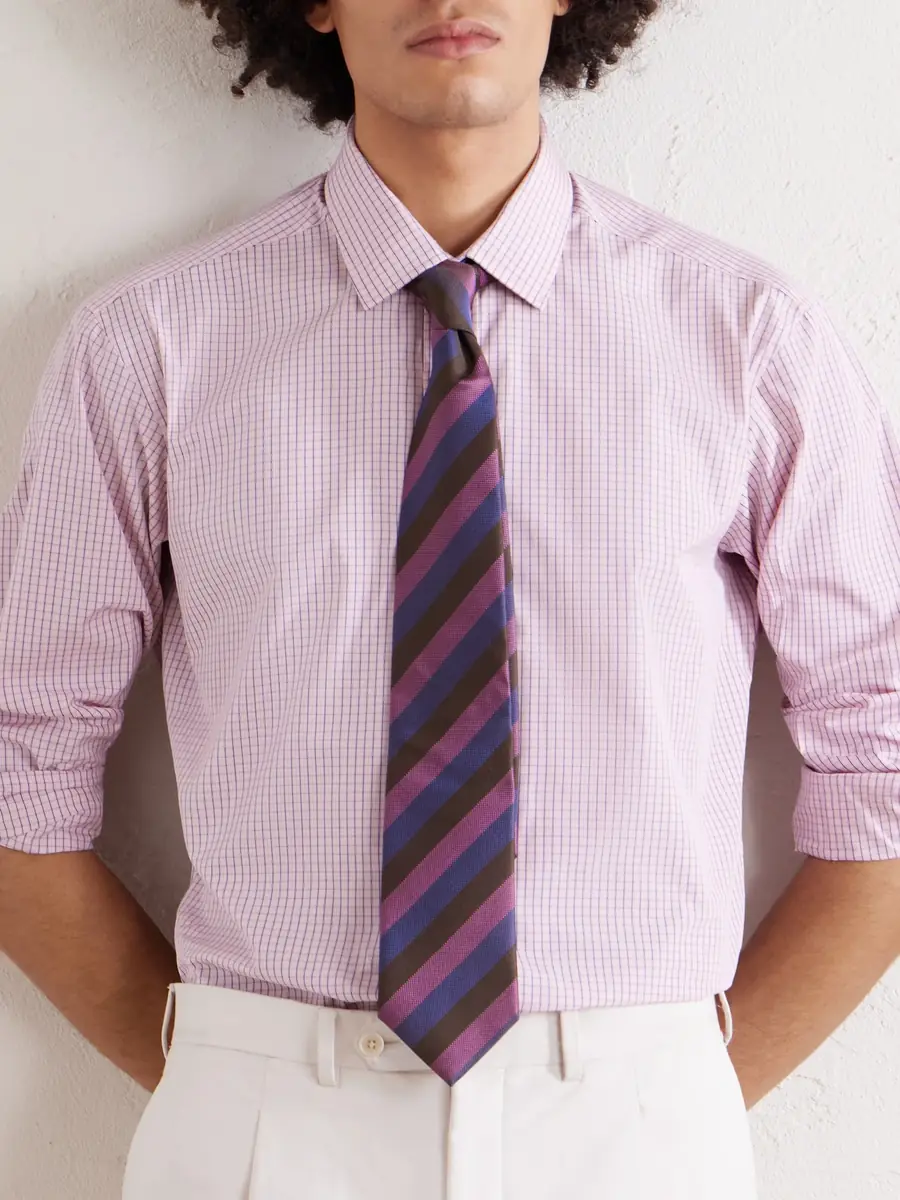 Charvet Checked Cotton-Poplin Shirt - Men | Thumbnail 5 Charvet Checked Cotton-Poplin Shirt - Men | Thumbnail 5