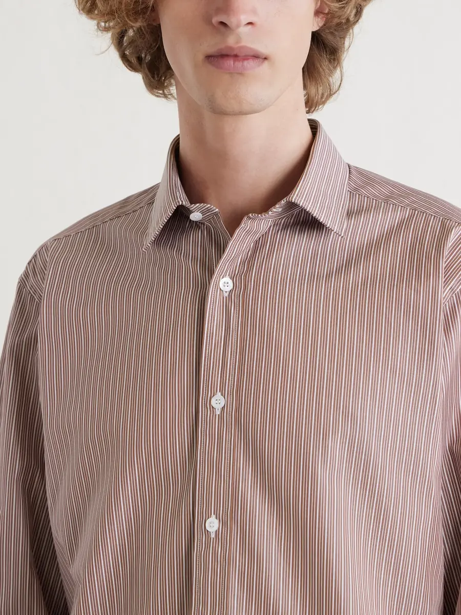 Charvet Striped Cotton-Poplin Shirt - Men | Thumbnail 5 Charvet Striped Cotton-Poplin Shirt - Men | Thumbnail 5
