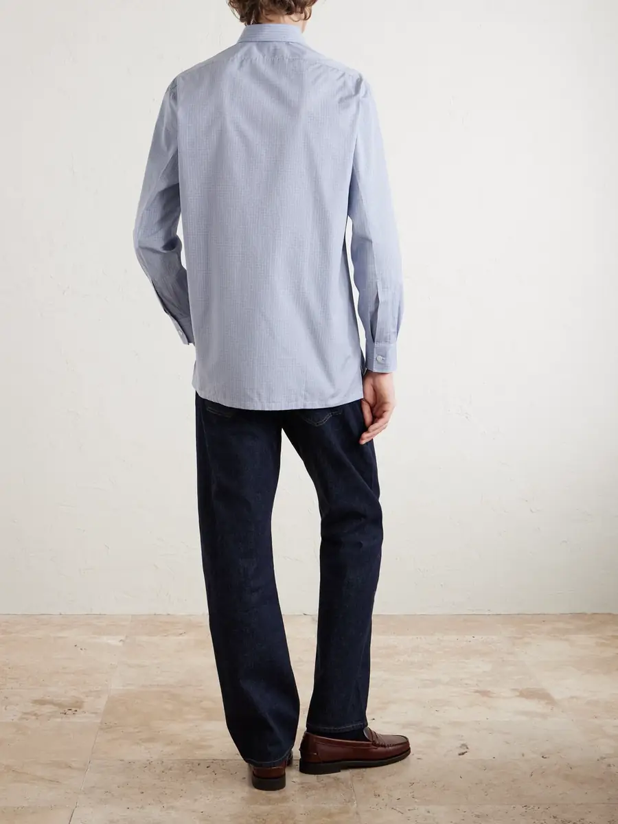 Charvet Checked Cotton-Poplin Shirt - Men | Thumbnail 4