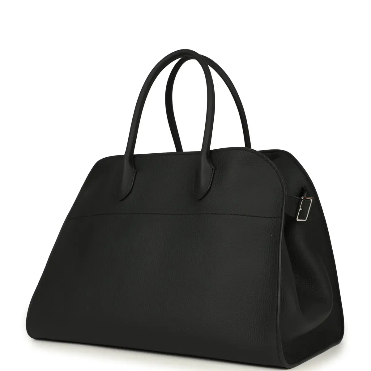 The Row The Row Soft Margaux 15 Bag Black Calfskin Silver Hardware | Thumbnail 3 The Row The Row Soft Margaux 15 Bag Black Calfskin Silver Hardware | Thumbnail 3