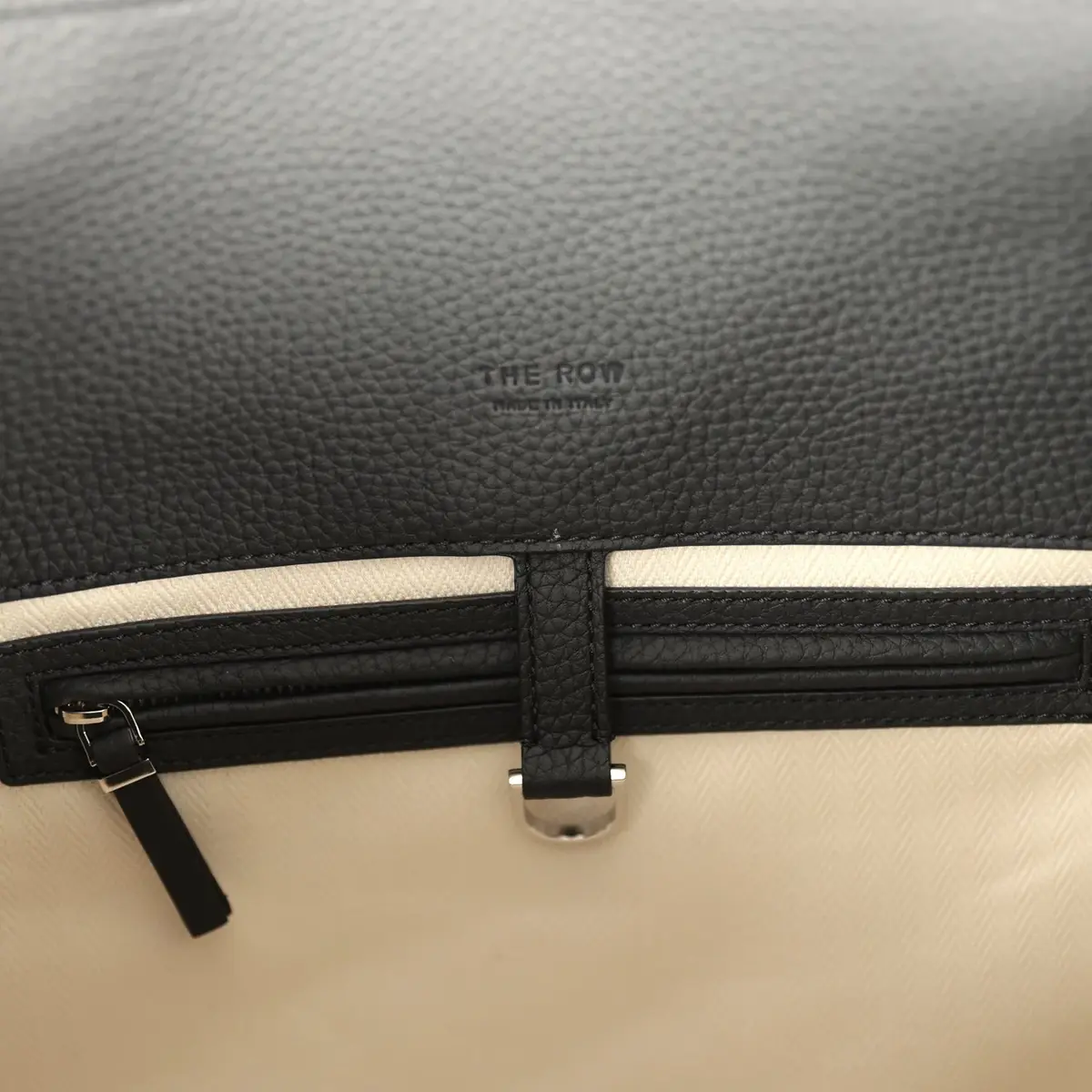 The Row The Row Soft Margaux 15 Bag Black Calfskin Silver Hardware | Thumbnail 9 The Row The Row Soft Margaux 15 Bag Black Calfskin Silver Hardware | Thumbnail 9