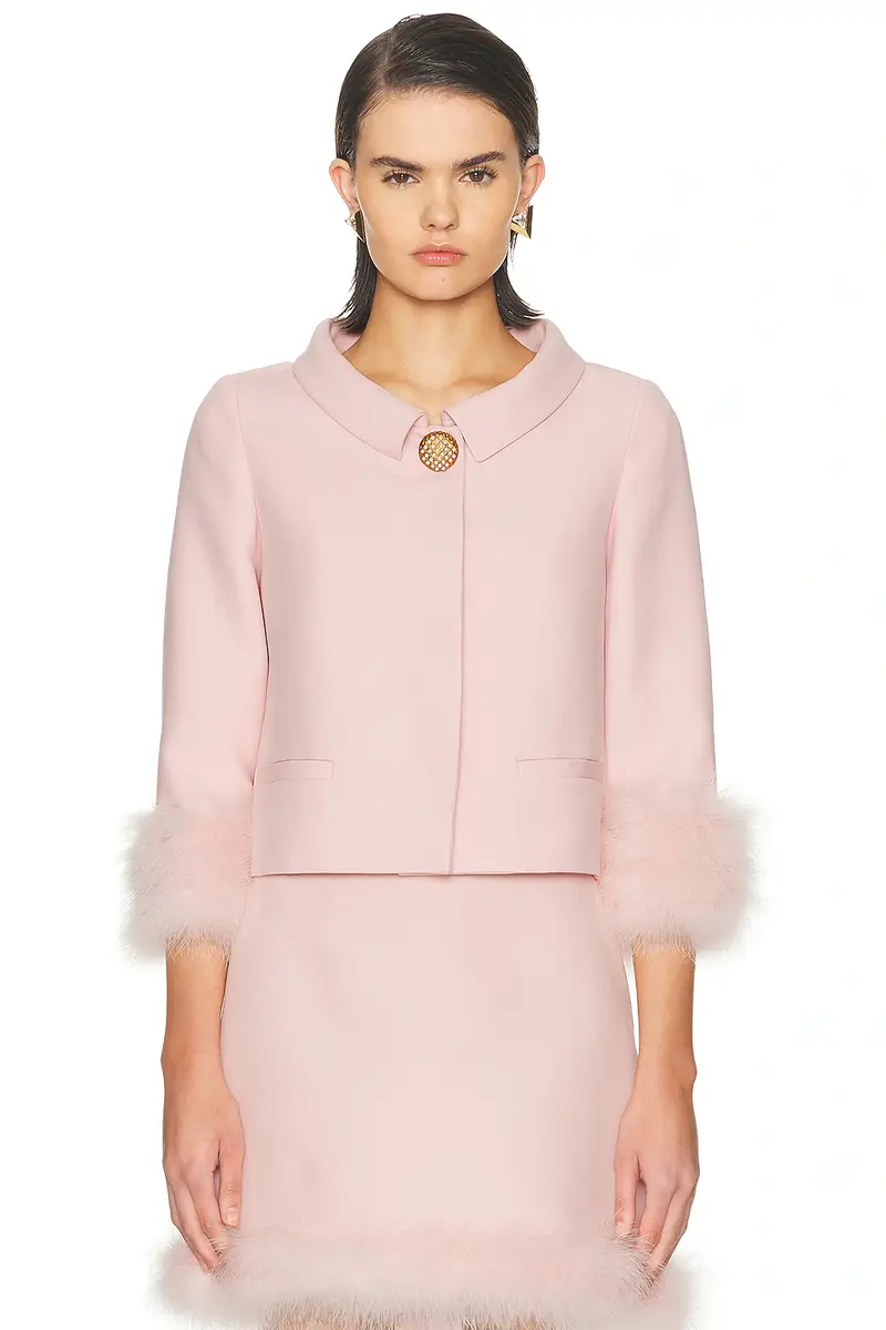 Valentino Feather Crepe Jacket | Thumbnail 2 Valentino Feather Crepe Jacket | Thumbnail 2