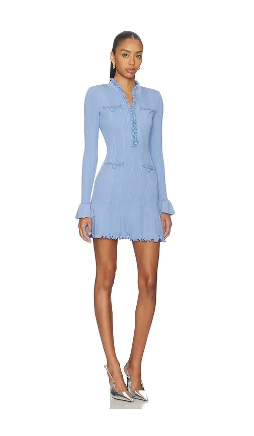 Self-Portrait Pearl Trim Knit Mini Dress | Thumbnail 2 Self-Portrait Pearl Trim Knit Mini Dress | Thumbnail 2
