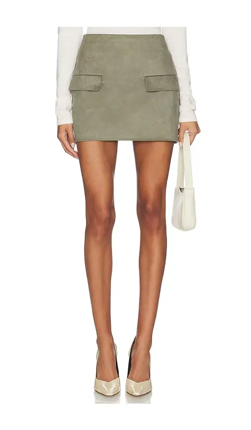 SNDYS Amelia Faux Suede Mini Skirt | Image 1 SNDYS Amelia Faux Suede Mini Skirt | Image 1