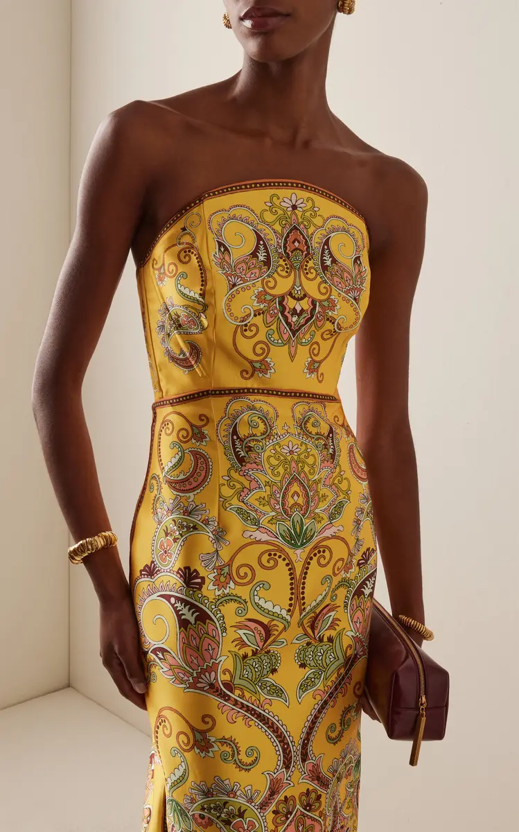 ALÉMAIS Exclusive Marion Strapless Printed Twill Midi Dress | Thumbnail 2 ALÉMAIS Exclusive Marion Strapless Printed Twill Midi Dress | Thumbnail 2