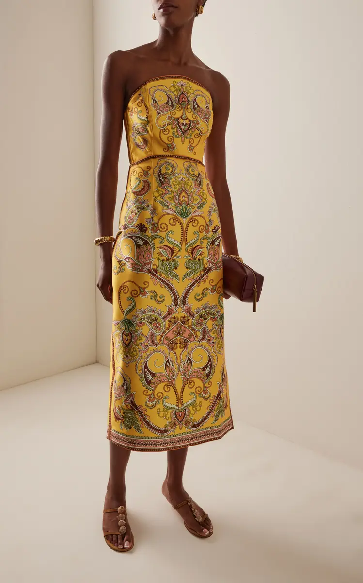 ALÉMAIS Exclusive Marion Strapless Printed Twill Midi Dress | Thumbnail 3 ALÉMAIS Exclusive Marion Strapless Printed Twill Midi Dress | Thumbnail 3
