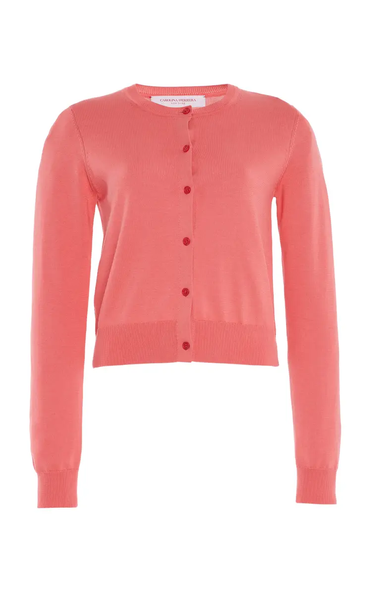 Carolina Herrera Signature Silk-Cotton Cardigan | Thumbnail 8 Carolina Herrera Signature Silk-Cotton Cardigan | Thumbnail 8