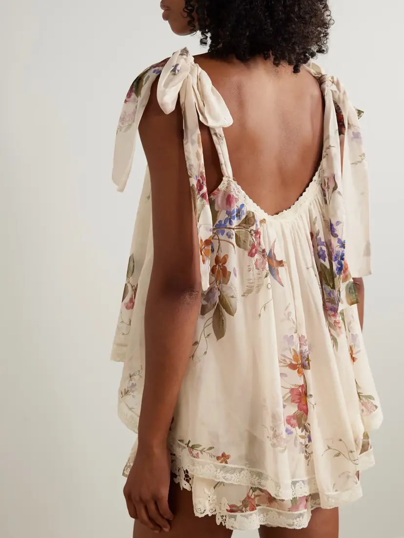 Zimmermann Patience Lace-trimmed Floral-print Cotton And Silk-blend Top | Thumbnail 3