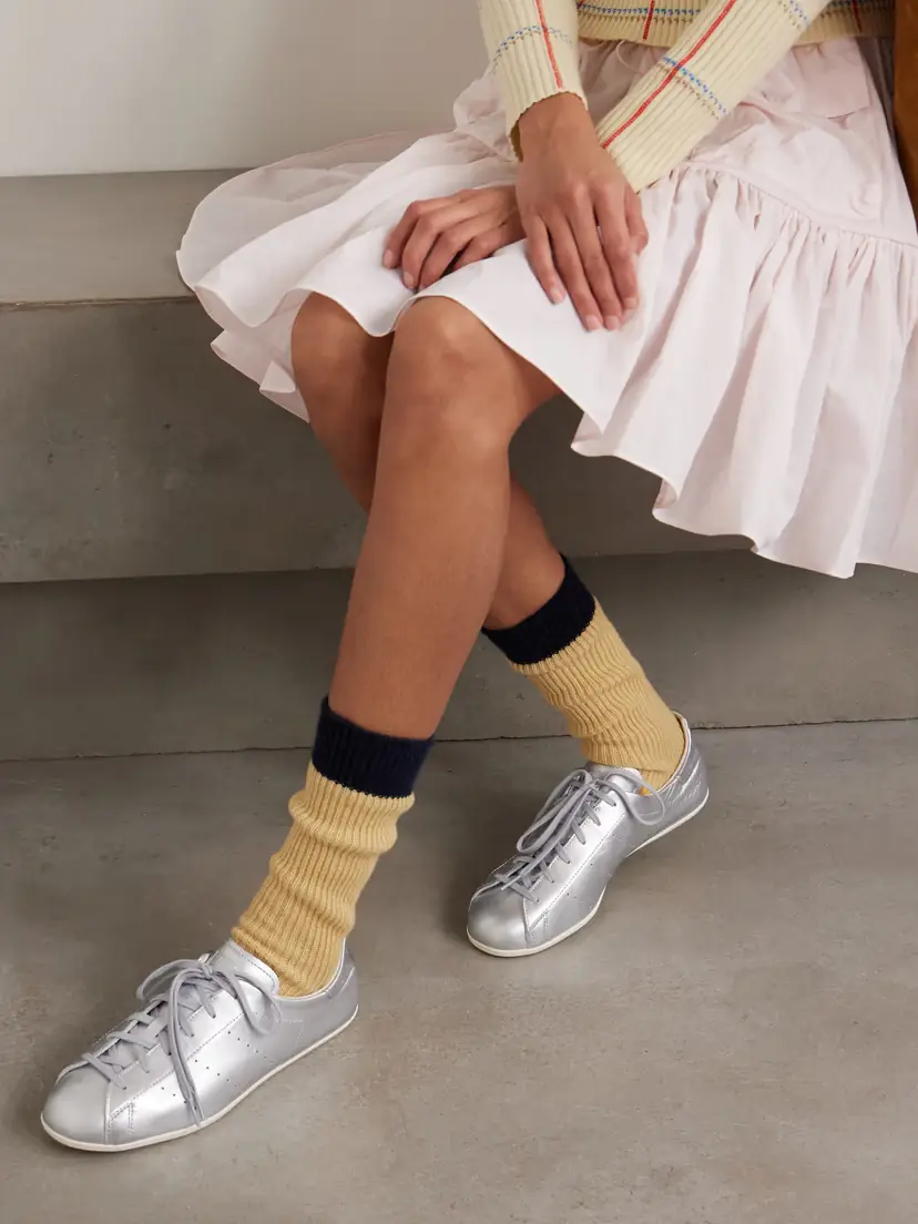 Guest In Residence Two-tone Ribbed Cashmere Socks | Thumbnail 2