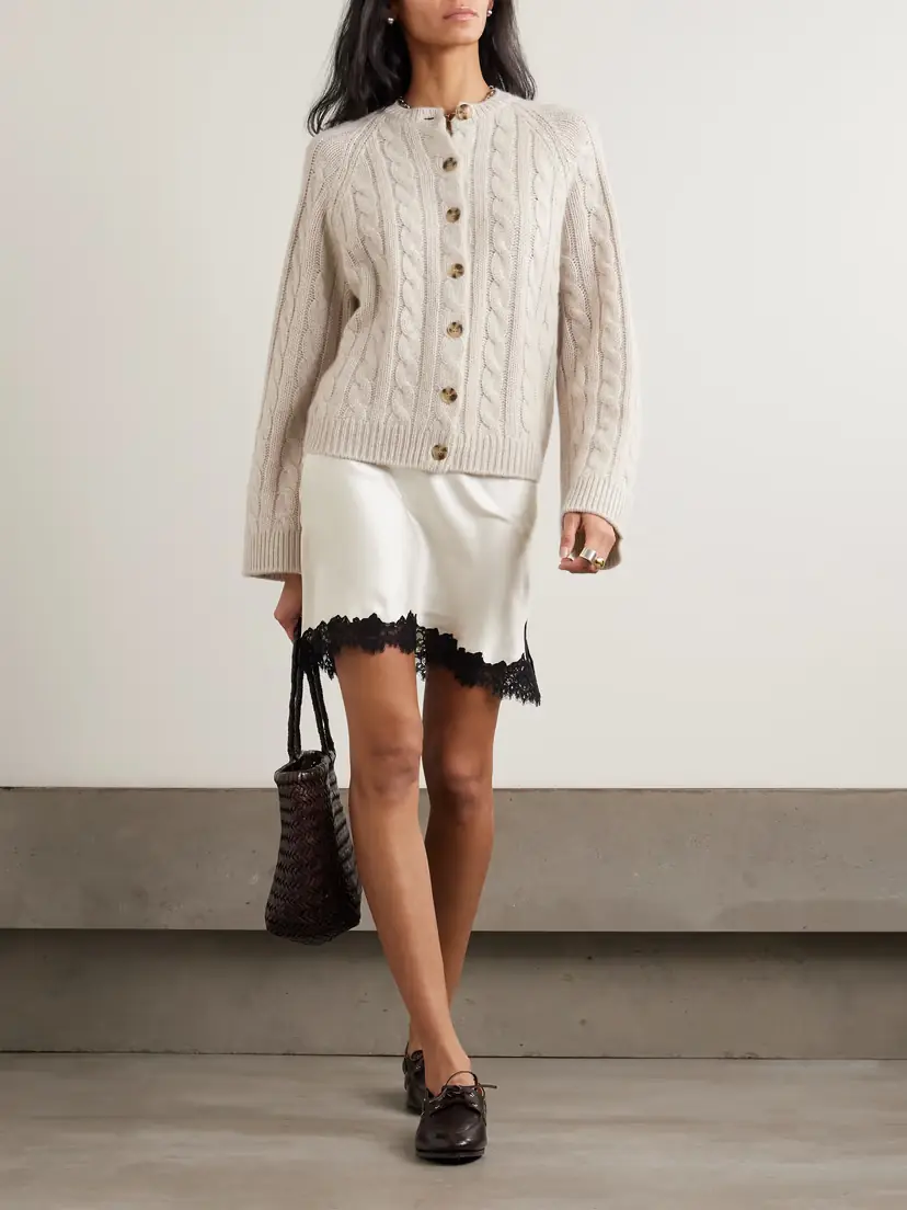 DÔEN Giulietta Lace-trimmed Silk-charmeuse Mini Skirt | Thumbnail 2 DÔEN Giulietta Lace-trimmed Silk-charmeuse Mini Skirt | Thumbnail 2